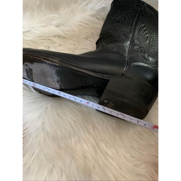 Abilene Men’s Black Cowboy Boots, size 8.5 D leather - Picture 7 of 8